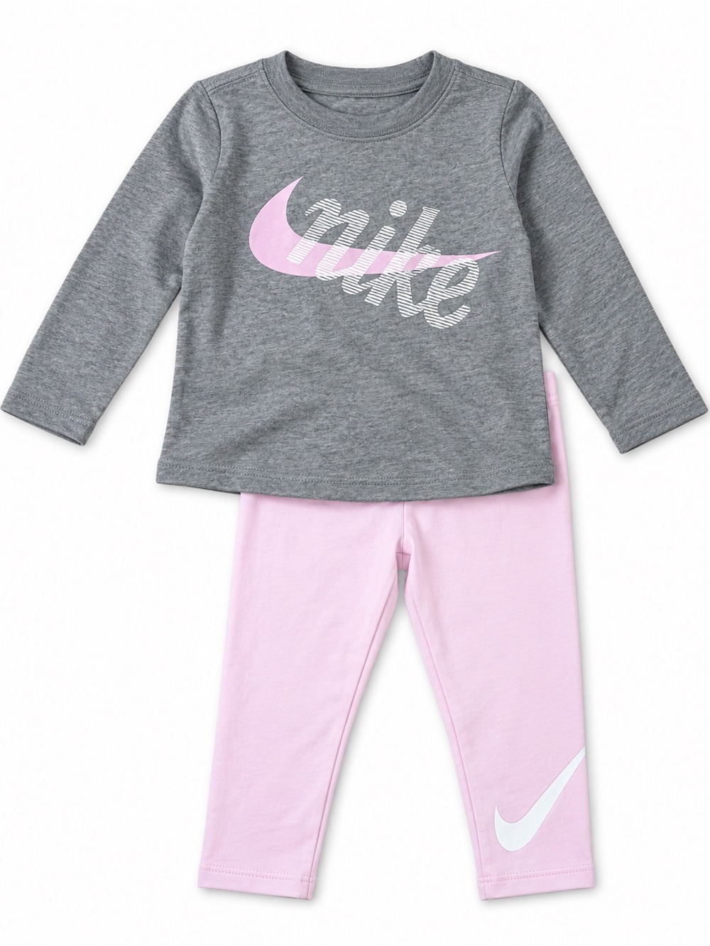 Nike Baby Gray & Pink Logo Set